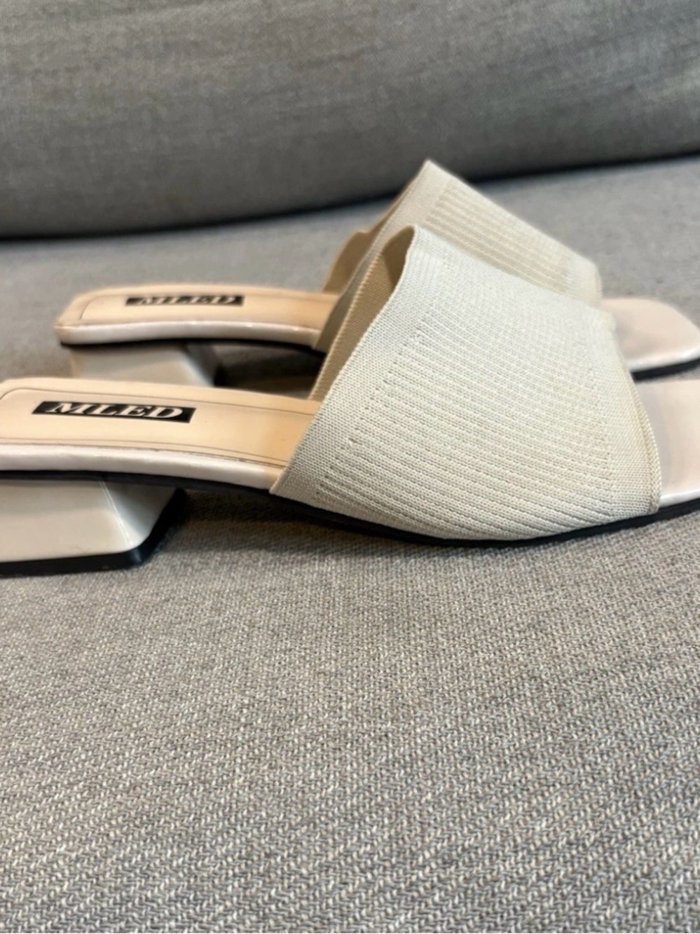 Neutral Knit Slide Mules for Women